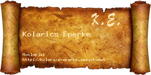 Kolarics Eperke névjegykártya
